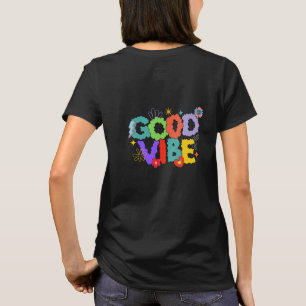 Colourful Retro 'Good Vibe'  T-Shirt