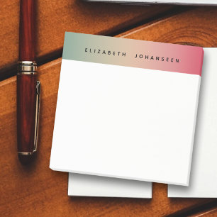 Colourful Retro Gradient Custom Black Text Name Post-it Notes
