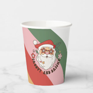 Colourful Retro Groovy and Bright Christmas Paper Cups