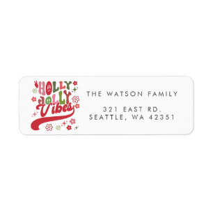 Colourful Retro Groovy Holly Jolly Vibes Holiday
