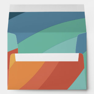 Colourful Retro Groovy Rainbow Envelope