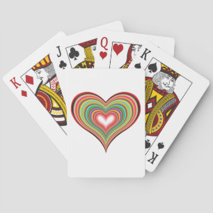 Colourful Retro Heart Playing Cards
