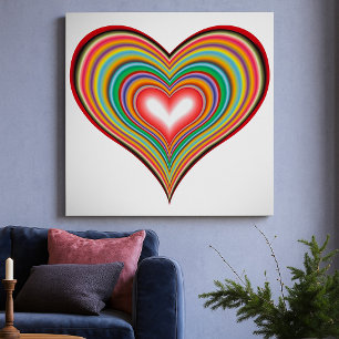 Colourful Retro Heart Poster