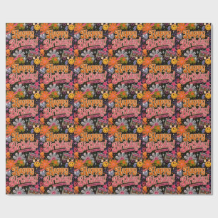 Colourful Retro-Inspired Design with Typography Wrapping Paper