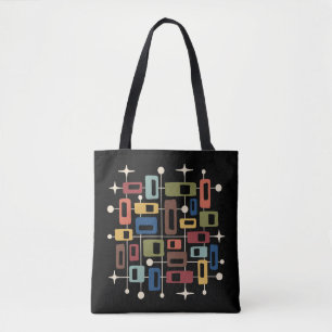 Colourful Retro Mid Century Modern Atomic Abstract Tote Bag