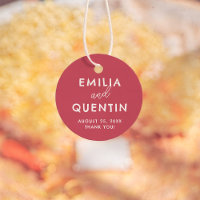 Colourful Retro Modern Cherry Red Wedding Thank Yo