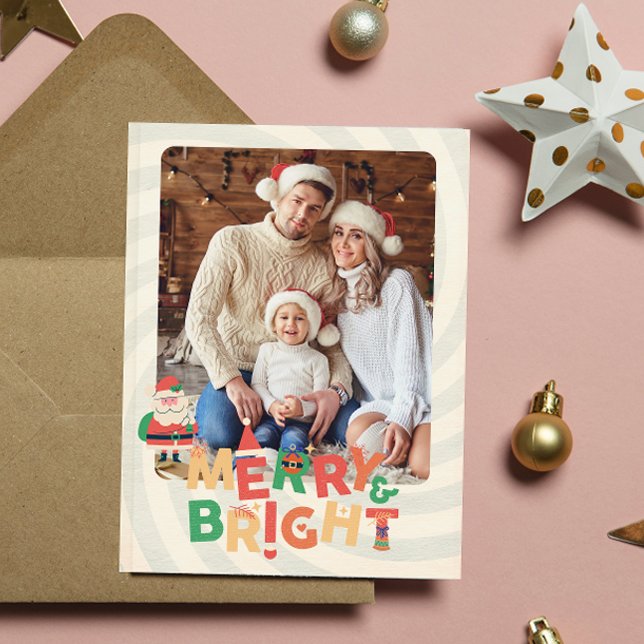 Colourful retro modern Christmas botanical card (Creator Uploaded)