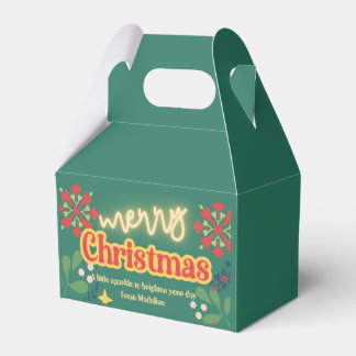 Colourful retro modern Christmas party invitation Favour Box