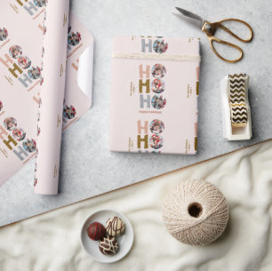 Colourful Retro Multi Photo Christmas Wrapping Paper