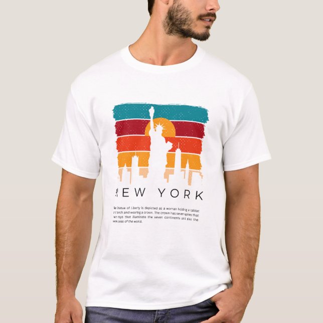 Colourful Retro New York  T-Shirt (Front)