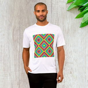Colourful Retro Optical Illusion Geometric Rainbow T-Shirt