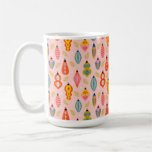 Colourful Retro Ornaments Christmas Pattern Coffee Mug