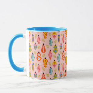 Colourful Retro Ornaments Christmas Pattern Mug