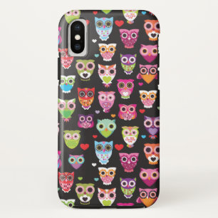 Colourful retro Owls Case-Mate iPhone Case