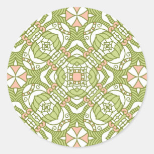 Colourful retro pattern background 2 classic round sticker