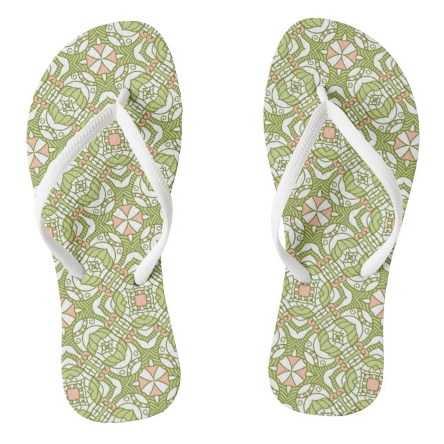 Colourful retro pattern background 2 jandals (Footbed)