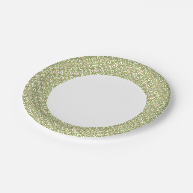 Colourful retro pattern background 2 paper plate (Angled)