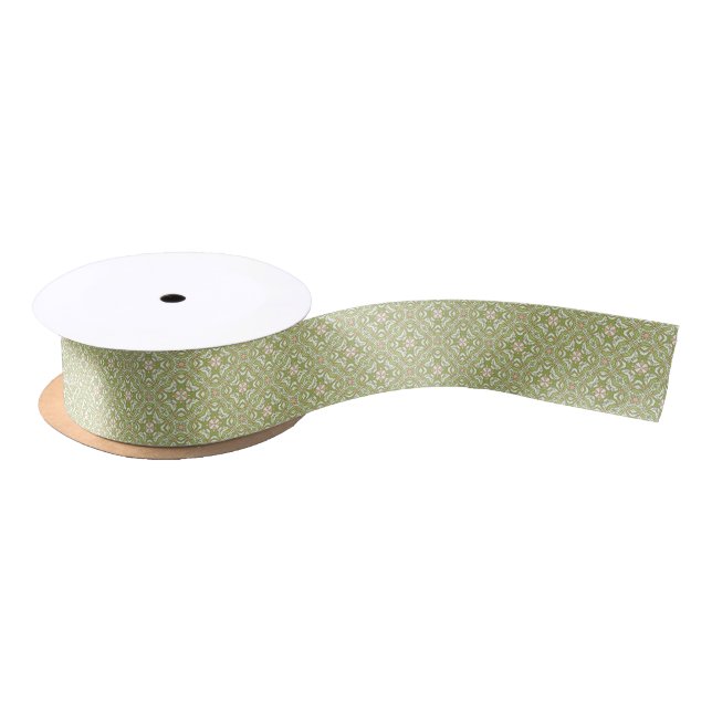 Colourful retro pattern background 2 satin ribbon (Spool)