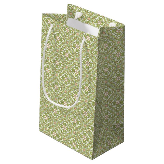Colourful retro pattern background 2 small gift bag (Back Angled)
