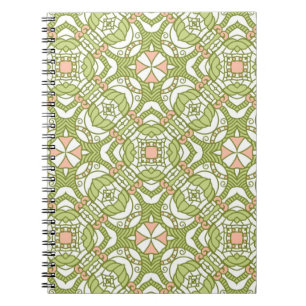 Colourful retro pattern background 2 spiral notebook