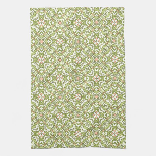 Colourful retro pattern background 2 tea towel (Vertical)