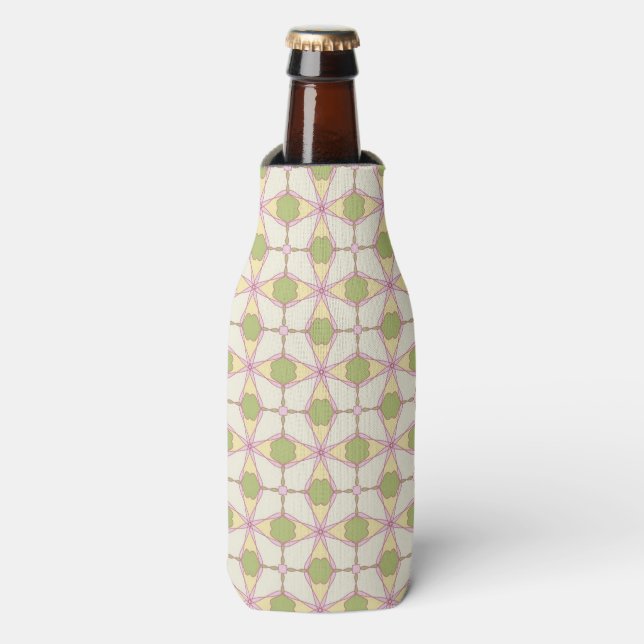 Colourful retro pattern background 3 bottle cooler (Bottle Front)