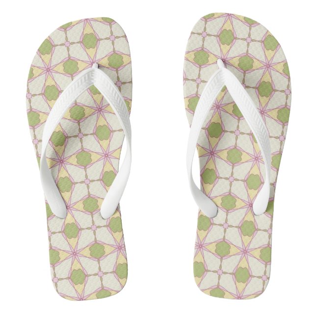 Colourful retro pattern background 3 jandals (Footbed)