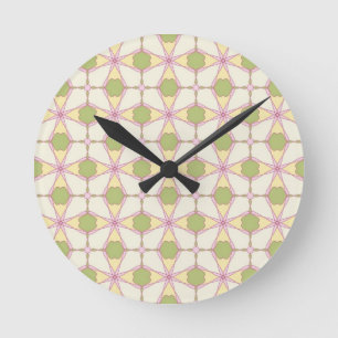 Colourful retro pattern background 3 round clock