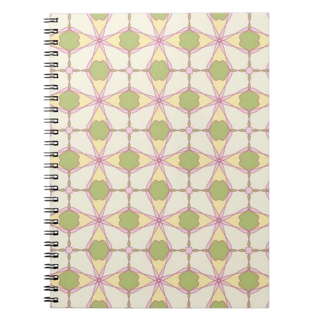 Colourful retro pattern background 3 spiral notebook (Front)