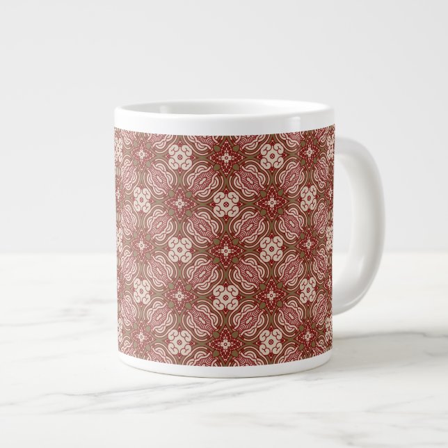 Colourful retro pattern background 4 large coffee mug (Front Right)