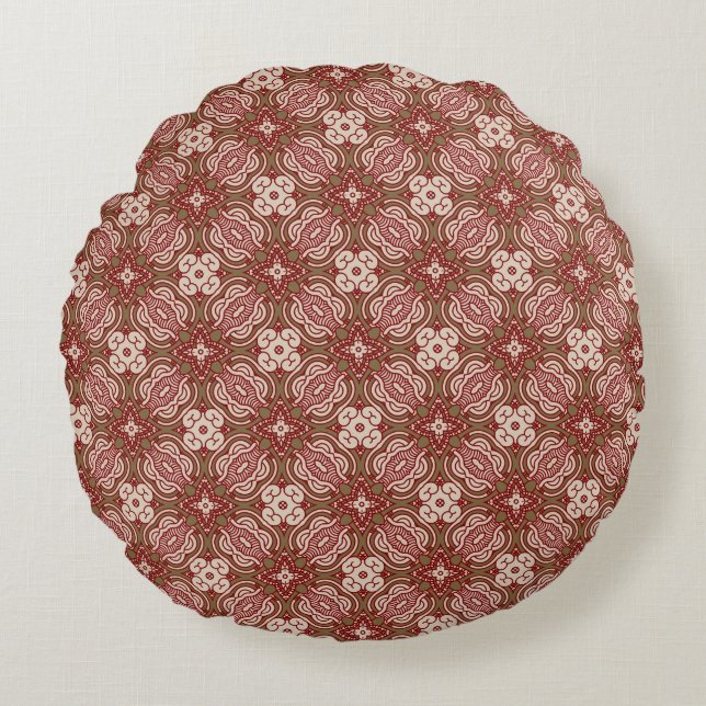 Colourful retro pattern background 4 round cushion (Front)