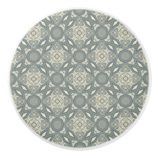 Colourful retro pattern background 5 ceramic knob (Front)