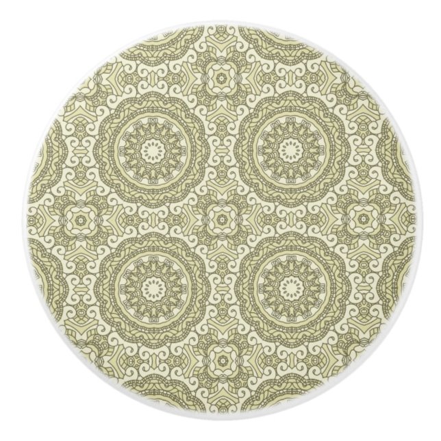 Colourful retro pattern background 6 ceramic knob (Front)