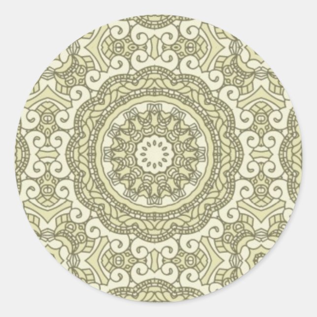 Colourful retro pattern background 6 classic round sticker (Front)
