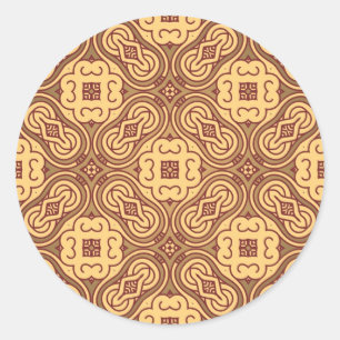 Colourful retro pattern background classic round sticker