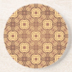 Colourful retro pattern background coaster