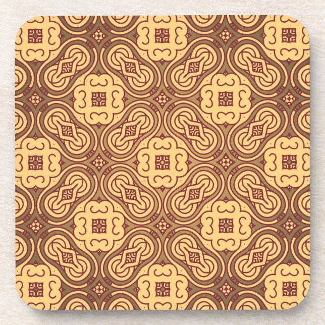 Colourful retro pattern background coaster (Front)