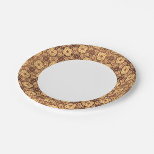 Colourful retro pattern background paper plate