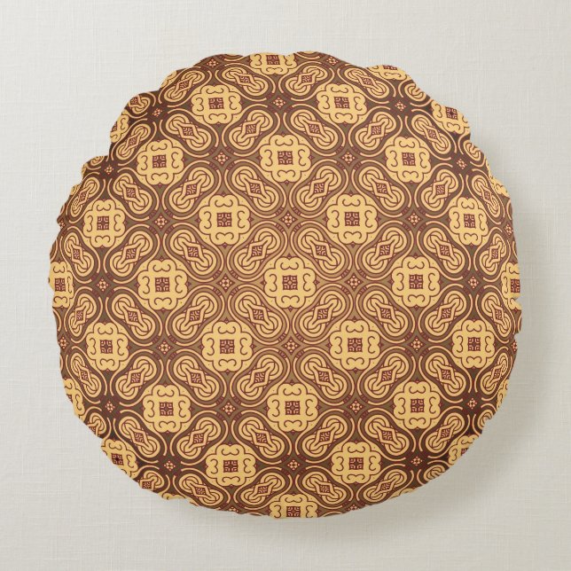 Colourful retro pattern background round cushion (Front)