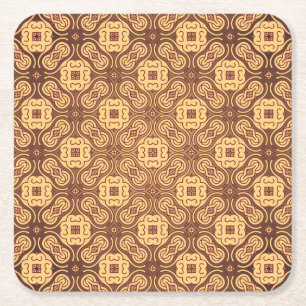 Colourful retro pattern background square paper coaster