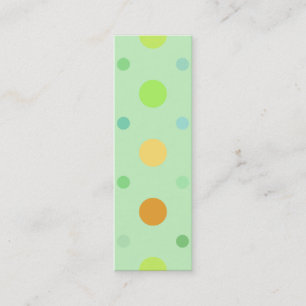 Colourful Retro Polka Dots: Green, Yellow, & Mini Business Card