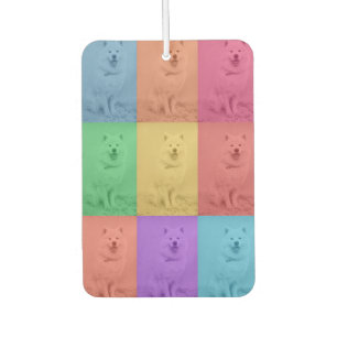 Colourful Retro Pop Art Custom Dog Pet Photo Grid Car Air Freshener