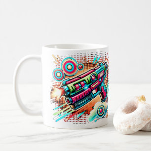 Colourful Retro Pop Art Ray Gun Futuristic Sci-F Coffee Mug