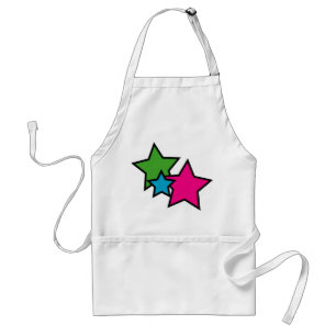 Colourful Retro Pop Art Stars Standard Apron