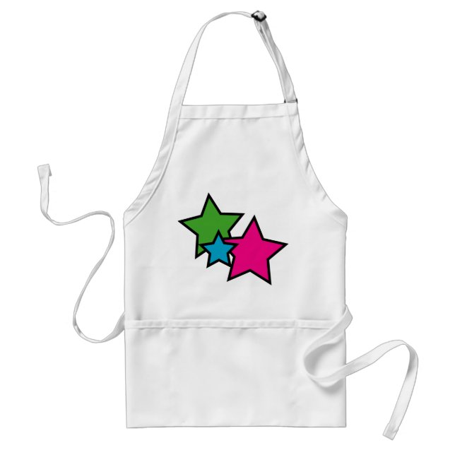 Colourful Retro Pop Art Stars Standard Apron (Front)