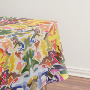 Colourful Retro Psychedelic Kaleidoscope Abstract Tablecloth