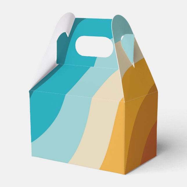 Colourful Retro Rainbow Abstract Waves Favour Box (Front Side)
