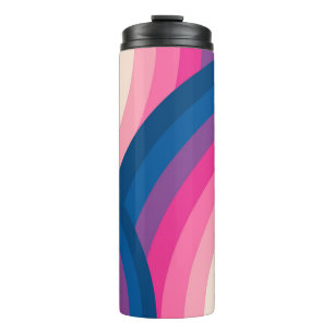 Colourful Retro Rainbow Circles Pattern Thermal Tumbler