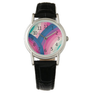 Colourful Retro Rainbow Circles Pattern   Watch