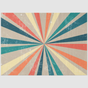 Colourful Retro Rainbow Sunburst Tissue Paper